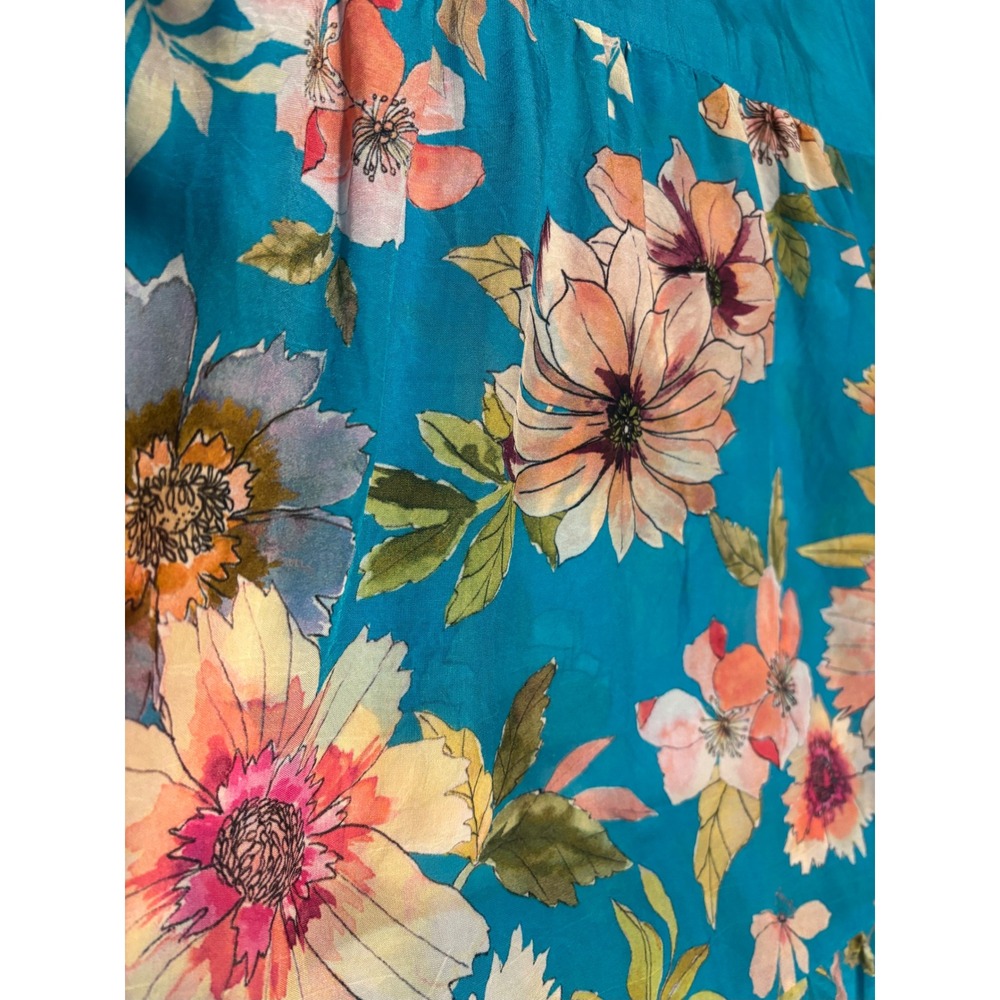 Johnny Was SZ 2X Blue Floral Peasant Tunic. Boho Chic. Festival. Free Spirit. - Picture 8 of 10